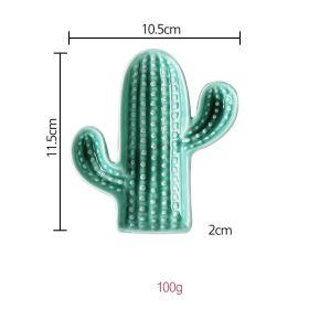 Ceramic Small Saucer Household Dipping Sauce Creative Personality Cute (Option: Dark green cactus)