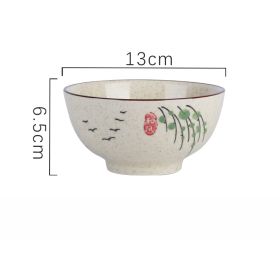 Household Underglaze Hand Painted Ceramic Rice Bowl (Option: Willow-5inches)