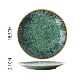 A New Type Of Ceramic Tableware Set (Option: 7.2inch flat plate green)