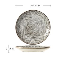 Beautiful Ceramic Dinner Plate Advanced Sense Of Micro Flaw (Option: Ice eyes Platter)