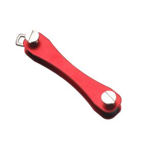Metal Key Holder Compact Keychain Container Gadgets (Color: Red)