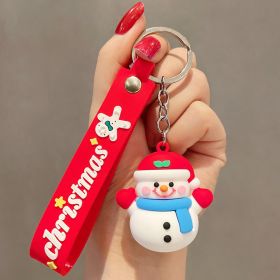 Women's Cute Fashion Cartoon Doll Christmas Keychain (Option: Blue Scarf Snowman)
