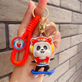 Fashionable Simple Panda Doll Keychain Pendant (Option: Lion Dance Skateboard)