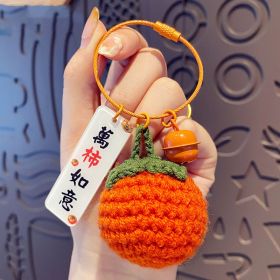 Woven Wool Crocheted Persimmon Peanut Keychain (Option: Style7-OPP Bag Packaging)