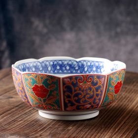 Japanese Ceramic Soup Plate Court Painting Retro Nostalgia (Option: 6inch lotus bowl067)