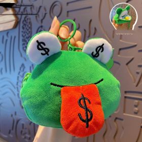 Creative Cartoon Plush Money Frog Coin Purse Keychain (Option: Red Tongue-OPP Bag Packaging)