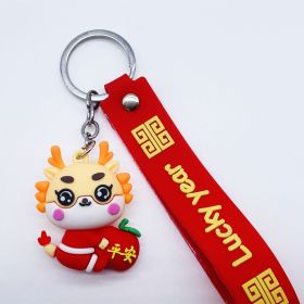 Creative Cartoon Cute Dragon Year Keychain Pendant (Option: Peace)