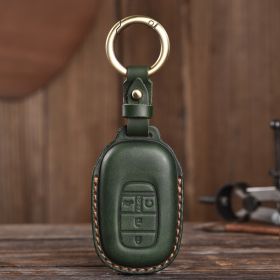 Fashion Simple Key Holder Car Leather Bag (Option: Green-4Key Style)