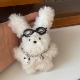 Fashion Pilot Long-haired Rabbit Keychain (Option: Necklace Pilot Bunny)