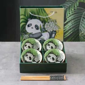 Panda Bowl Set Household Combination Tableware Gift Box (Option: 2Set)
