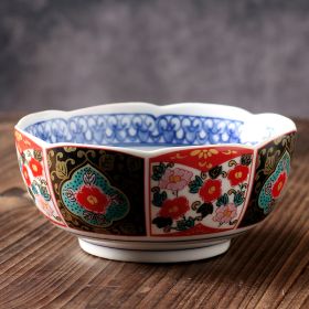 Japanese Ceramic Soup Plate Court Painting Retro Nostalgia (Option: 7inch lotus bowl063)