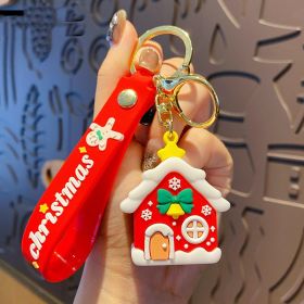 Cartoon Epoxy Santa Claus David's Deer Doll Keychain (Option: Christmas House-OPP Bag Packaging)