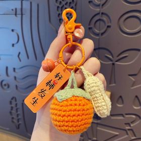 Woven Wool Crocheted Persimmon Peanut Keychain (Option: Style 1-OPP Bag Packaging)